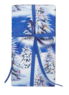 Gavepapir 57cm x 154m blue trees