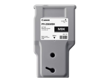 Blækpatron Canon PFI-206MBK 300ml. matsort IPF6400